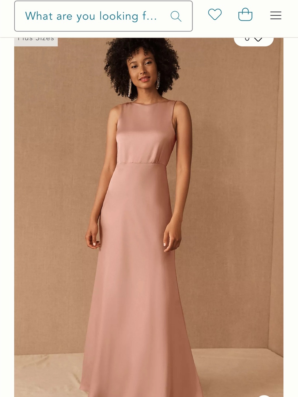 BHLDN Anthropologie Dusty Rose Satin Maxi Dress Wedding Bridesmaid